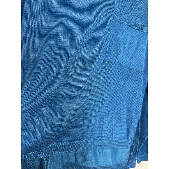 Alain Manoukian Italy Teal Viscose Sweater Womens Medium Blue Knit Elevated Chic - Picture 6 of 12